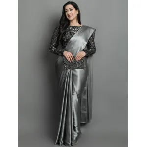  Solid Bollywood Satin, Silk Blend Saree
(s)