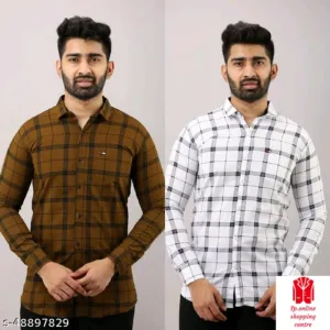 Trendy Modern Men Shirts (m) pack of 2