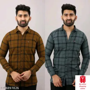 Trendy Modern Men Shirts (m) pack of 2