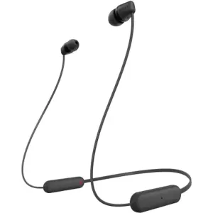 SONY WI-C100 with 25 Hours Battery Life Bluetooth Headset  (Black, In the Ear)