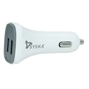 SYSKA CAR Charger Dual Port 3.1A with Micro USB Cable