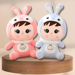 Adorable Plush Bunny-Eared Girl Soft Toy