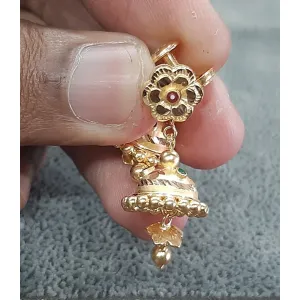 Enamel floral jhumka