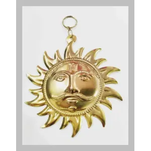 Sun Golden Wall Hanging/ Surya Dev Yantra 4 inches