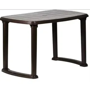 Sunrise 4 Seater Plastic Dining Table for Home & Restaurants (Rectangular, Globus Brown) 