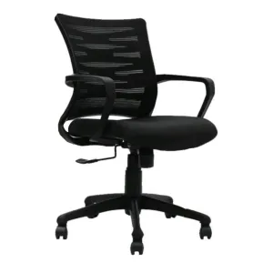 Adjustable Height Medium Back Mesh Chair for Office/Shop/Home (Black)