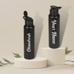 Customised Black Sipper Bottle with Name