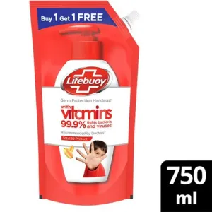 Lifebuoy Total 10+ Activ Silver + Formula Handwash Refill 750 ml (Buy 1 Get 1 Free)