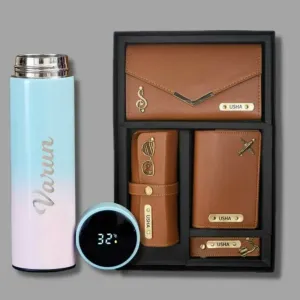 Tan Women's 4pc Combo + Black / Pastel Temperature Bottle