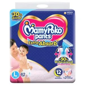 Mamy Poko Extra Absorb Pants (L) 62 pcs (9 - 14 kg)