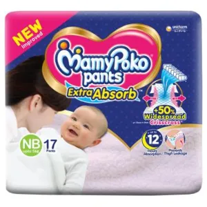 Mamy Poko Extra Absorb New Born Pants 17 pcs (Up to 5 kgs)