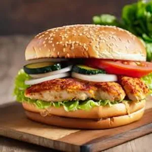 SPICY CRUNCHY CHICKEN BURGER @ RAVI BAKERY
