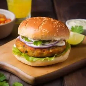 ALOO TIKKI BURGER @ RAVI BAKERY