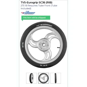 TVS RIB Frant Tyre Tube 2.75.18