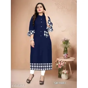 Women's Embroidered Patchwork Rayon Kurti_c