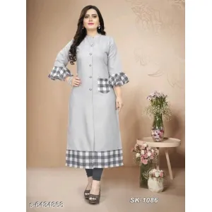 Women's Embroidered Patchwork Rayon Kurti_e