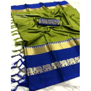 Latest Trendy Womens Cotton Silk saree _b