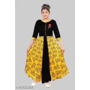 Girls Multicolor Cotton Blend Frocks & Dresses 