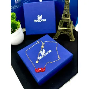 New Swarovski Chain With Double Duck Pendent