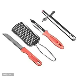 4 In 1 Gas Lighter Kitchen Set Lpg Gas Lighter, Cheese Grater, Peeler, Knife Stainless 