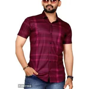 Stylist Maroon Cotton Checked Casual Shirt For Men
