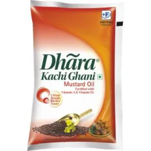 DHARA Kachi Ghani Mustard Oil Pouch 1l