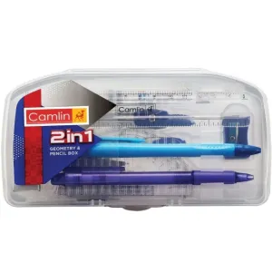 
Plastic Camlin 2 In 1 Geometry And Pencil Box, 