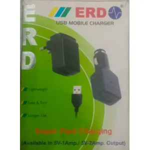 ERD V8/MICRO USB CHARGER WITH V8 CHARGING CABLE 