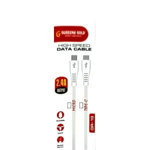 GUREENA GOLD 2.4 Amp MICRO USB HIGH SPEED CHARGING MOBILE PHONE DATA CABLE 