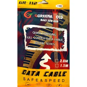 GUREENA GOLD TYPE C CHARGING SMART MOBILE PHONE DATA CABLE 