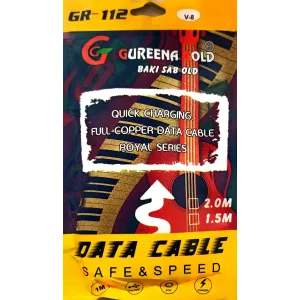 GUREENA GOLD MICRO USB CHARGING MOBILE PHONE DATA CABLE 
