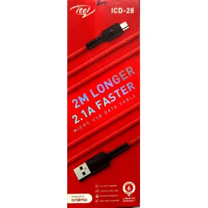 ITEL MICRO USB 2.1 Amp CHARGING MOBILE PHONE DATA CABLE 
