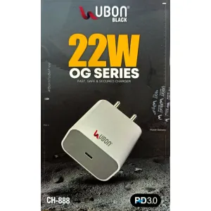 UBON MOBILE PHONE 22 WATT  HIGH SPEED CHARGER (TYPE-C PORT)