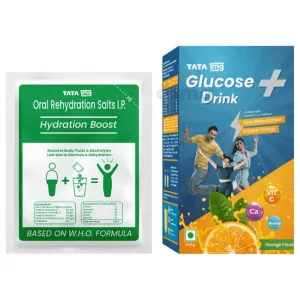 Combo Pack of Tata 1mg ORS Hydration Boost (21.8gm) & Tata 1mg Glucose + Drink for Instant
