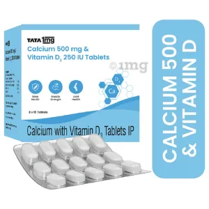 Tata 1mg Calcium 500mg & Vitamin D3 250IU Tablet

