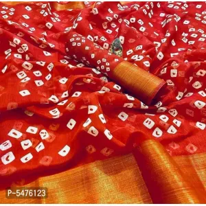 Women's Bandhani Saree with Blouse Piece