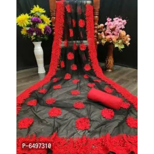 Net Embroidered Work Wedding Wear Saree