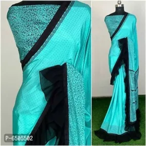 Women Printed Designer Crape Saree With Blouse Piece

