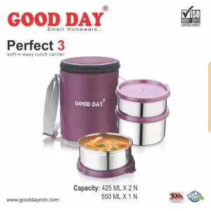 GOOD DAY PERFECT-3 PINK 3 STEEL CONTAINERS LUNCH BOX
GOOD DAY