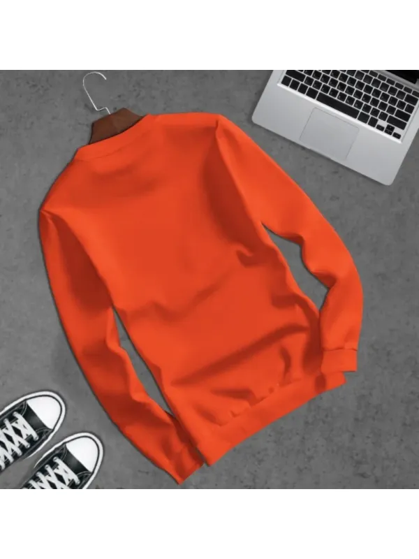 BLIVE Men Round Neck Peace Orange T-Shirt