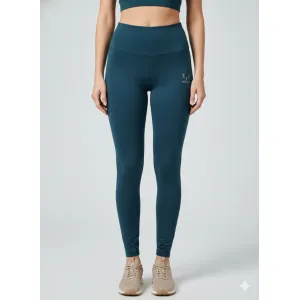 Women's High-Waisted Forest Bottle Green Slim-Fit Trousers