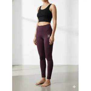 Women's High-Waisted Forest maroon Slim-Fit Trousers