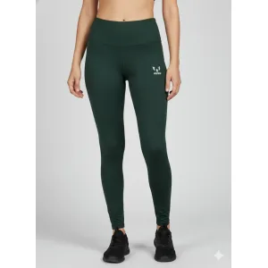 Women's High-Waisted Forest Green Slim-Fit Trousers