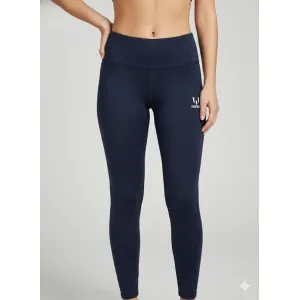 Women's High-Waisted navy blue Slim-Fit Trousers