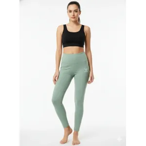 Women's High-Waisted Forest Green Slim-Fit Trousers