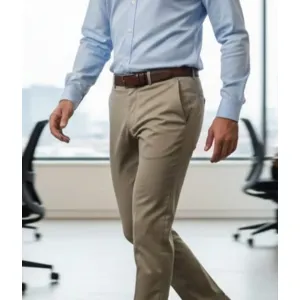 Premium Mens Slim-Fit Chinos Classic Beige