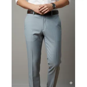 Premium Mens Slim-Fit Formal Trousers Sophisticated Ice Blue