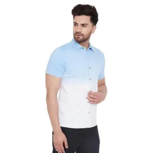 Sky blue ombre pattern shirt