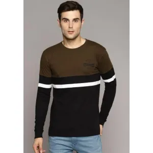 Multicolor round neck cotton tshirt