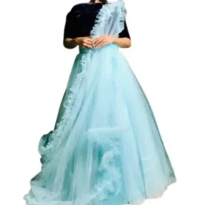 Puffy semi stitched net lehenga choli